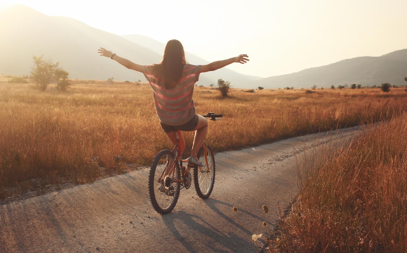 Woman enjoying peaceful moment while practicing mindful wellness